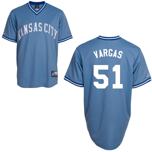 Jason Vargas #51 MLB Jersey-Kansas City Royals Men's Authentic Road Blue Baseball Jersey